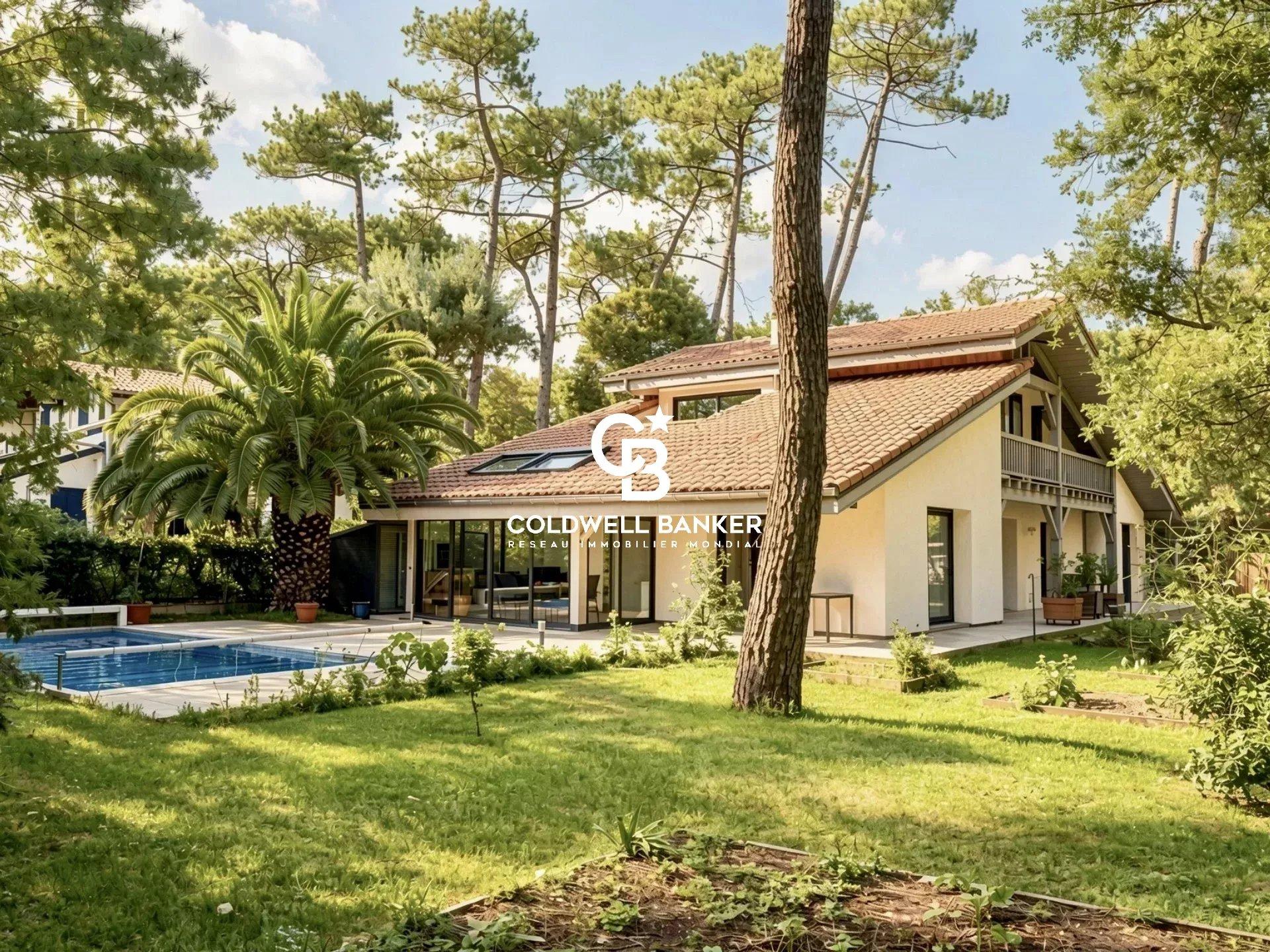 Maison à vendre Hossegor - villa rénovée 4 chambres, piscine, aperçu lac